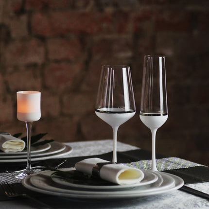 Delight White hand-painted crystal red wine glass 350 ml