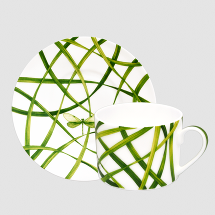 Life in Green - tea/coffee cup and saucer
