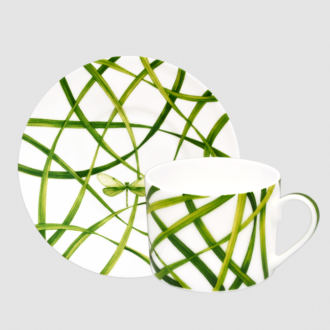 Life in Green - tea/coffee cup and saucer