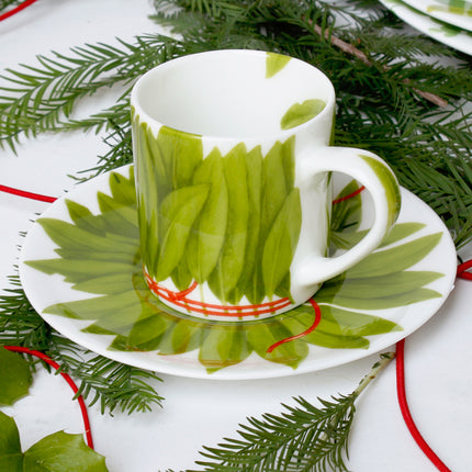 Fil Rouge Foglie - espresso cup & saucer
