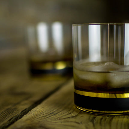 Delight Black hand-painted crystal whisky glass 280 ml