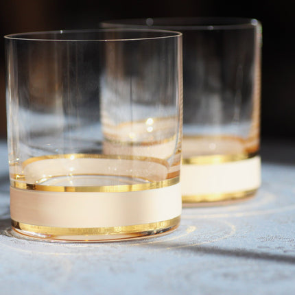 Delight Cream hand-painted crystal whisky glass 280 ml