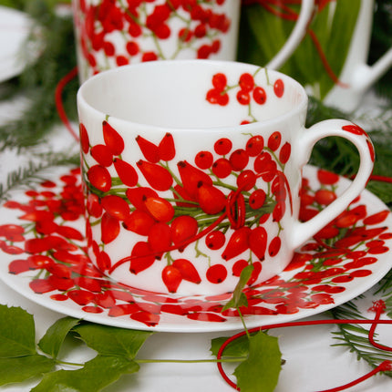 Fil Rouge Bacche - tea/coffee cup & saucer