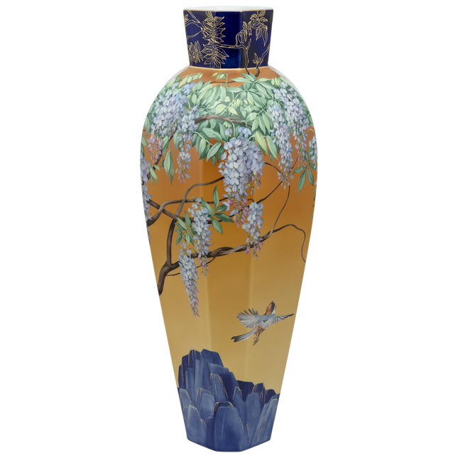 MEISSEN Wisteria vase at sunset, limited edt.