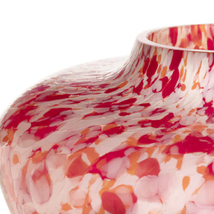Red & ivory olla vase 19 cm