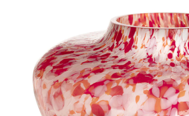 Red & ivory olla vase 19 cm