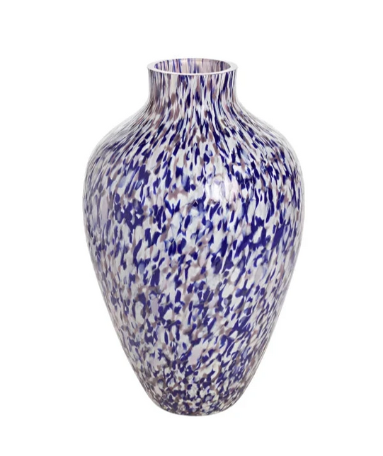 Purple & blue & ivory olla vase 33 cm
