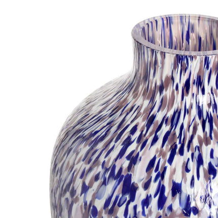 Purple & blue & ivory olla vase 33 cm