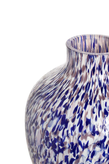 Purple & blue & ivory olla vase 33 cm