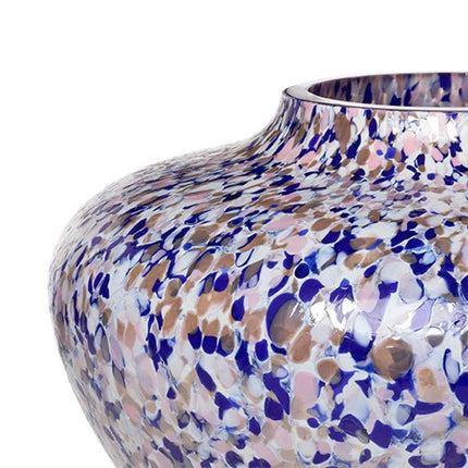 Purple & blue & ivory olla vase 19 cm