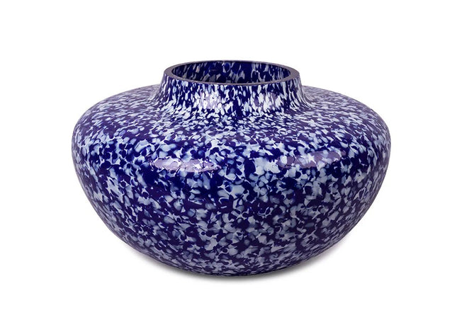 Blue & ivory olla vase 19 cm