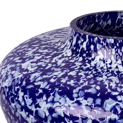 Blue & ivory olla vase 19 cm