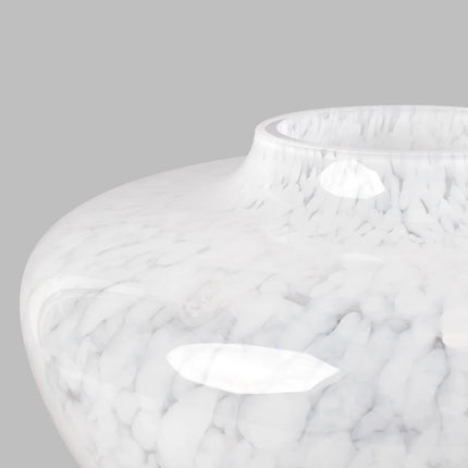 Opaline white olla vase 19 cm