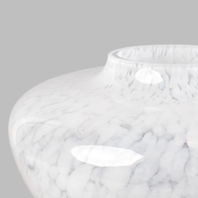Opaline white olla vase 19 cm