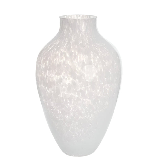 Opaline white olla vase 33 cm