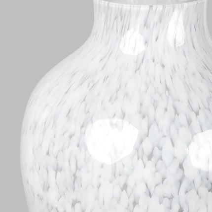Opaline white olla vase 33 cm