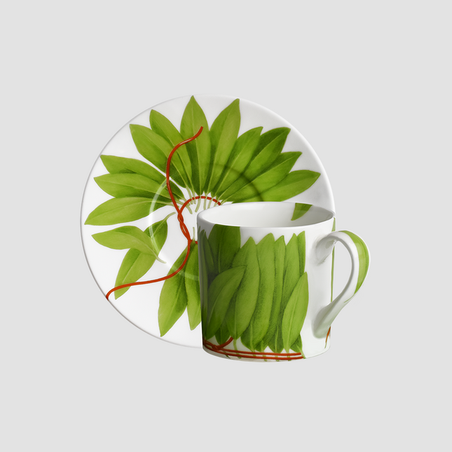 Fil Rouge Foglie - espresso cup & saucer