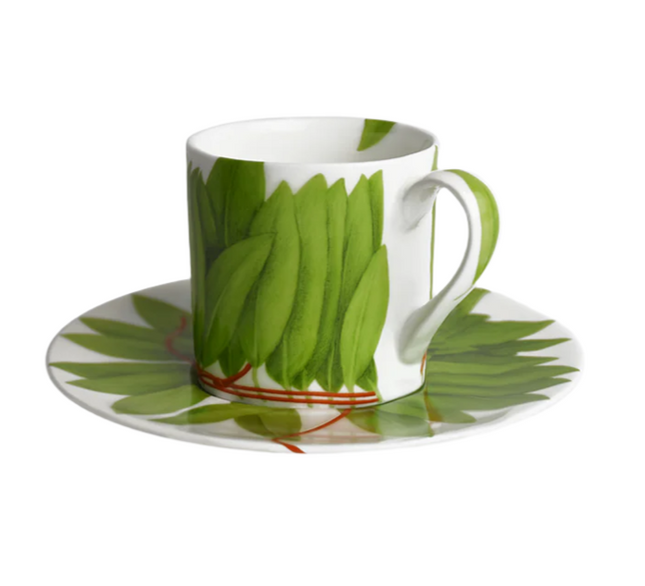 Fil Rouge Foglie - espresso cup & saucer