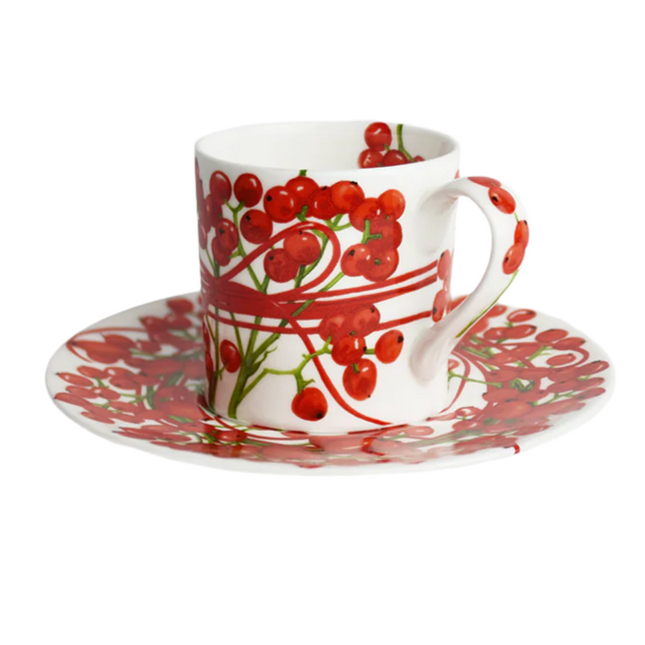 Fil Rouge Bacche - espresso cup & saucer