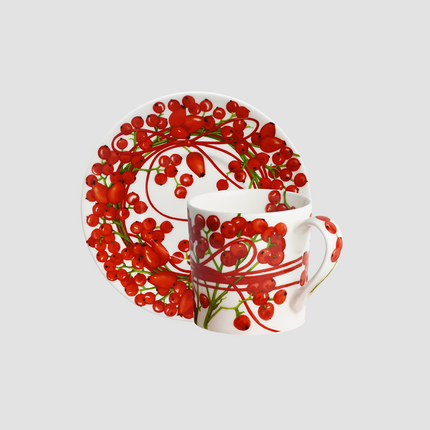 Fil Rouge Bacche - espresso cup & saucer