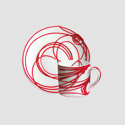 Fil Rouge Nodi - espresso cup & saucer