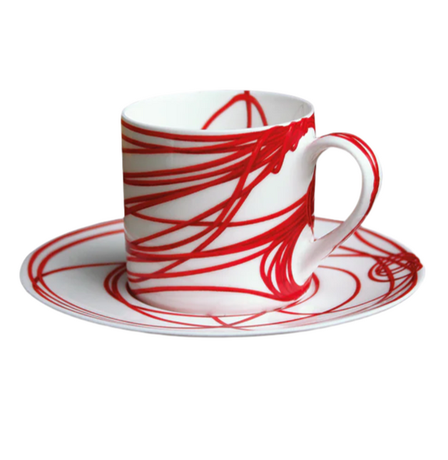 Fil Rouge Nodi - espresso cup & saucer