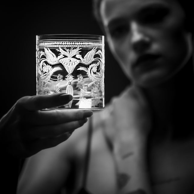 Evpas hand-engraved crystal whisky glass 410 ml