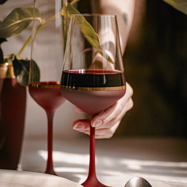 Delight Garnet hand-painted crystal red wine glass 350 ml