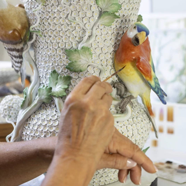 SNOWBALL VASE WITH BIRDS