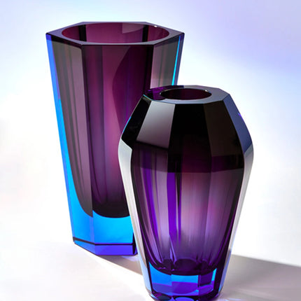 MOSER Purity vase 28 cm - Aquamarine rose