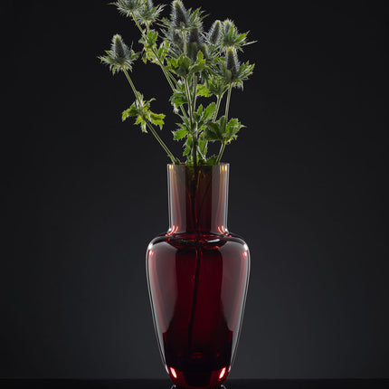 Garden Midnight gloss vase - gold ruby, limited edt.