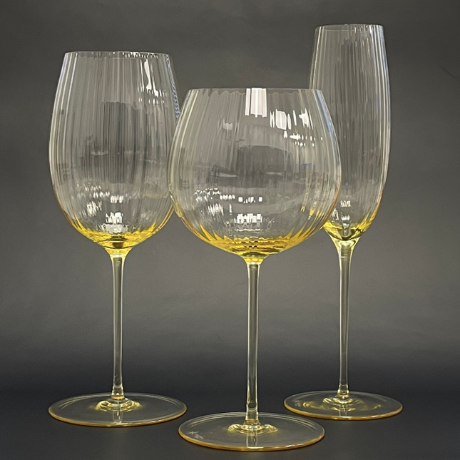 Tethys champagne flute glass - citrine
