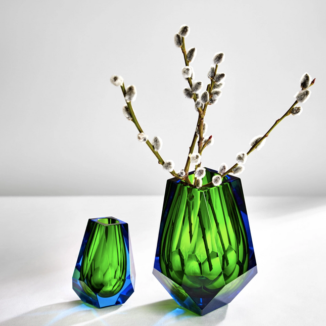 MOSER Pear vase 20 cm- Aquamarine reseda