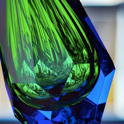 MOSER Pear vase 13 cm - Aquamarine reseda