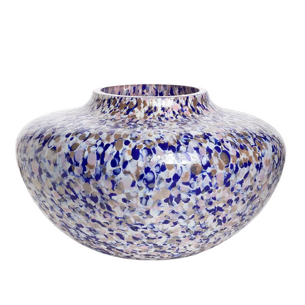 Purple & blue & ivory olla vase 19 cm