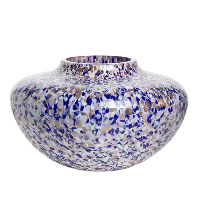 Purple & blue & ivory olla vase 19 cm