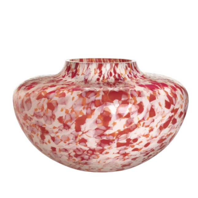 Red & ivory olla vase 19 cm