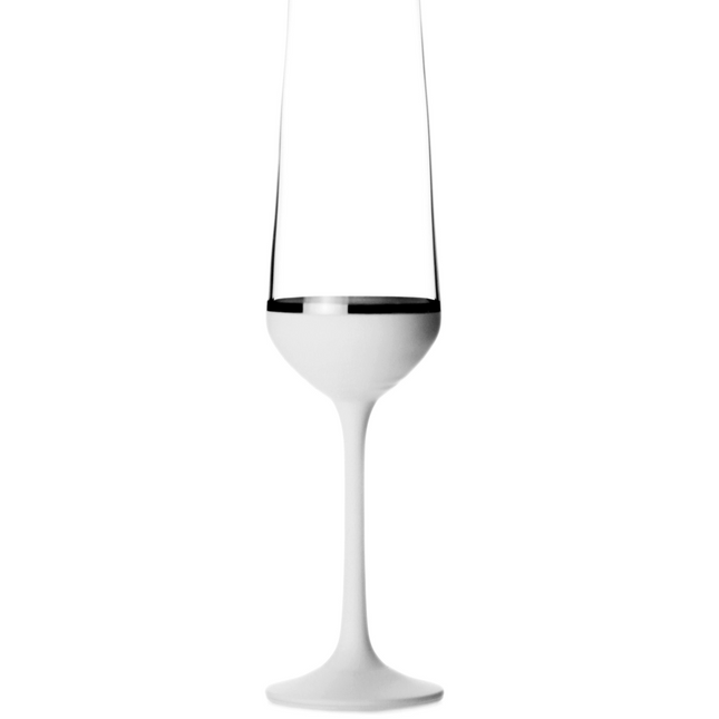 Delight White hand-painted crystal champagne glass 200 ml