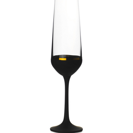 Delight Black hand-painted crystal champagne glass 200 ml