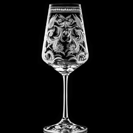 Evpas hand-engraved crystal red wine glass 350 ml
