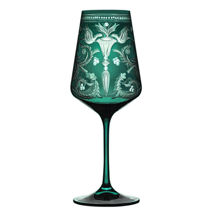 Smoke storm hand-engraved crystal red wine glass 350 ml