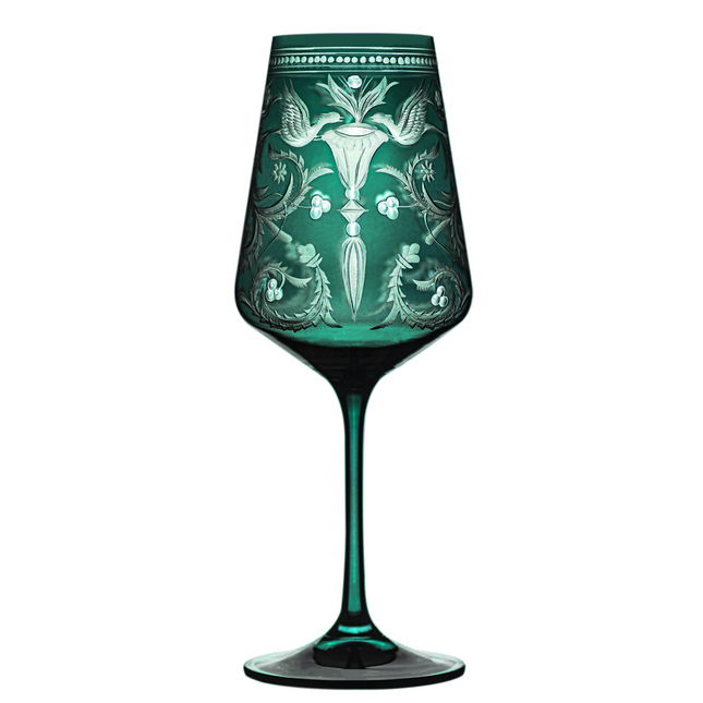 Smoke storm hand-engraved crystal red wine glass 350 ml