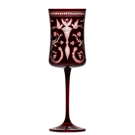 Garnet hand-engraved crystal white wine glass 260 ml
