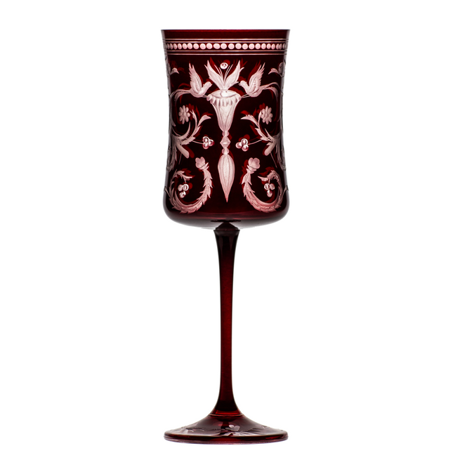 Garnet hand-engraved crystal white wine glass 260 ml
