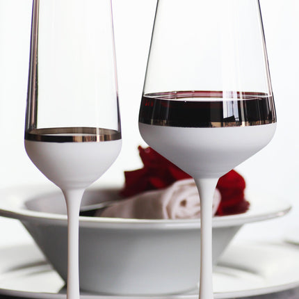 Delight White hand-painted crystal champagne glass 200 ml