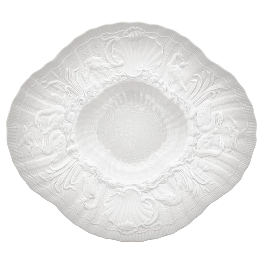 MEISSEN Swan gourmet bisque (matte) plate deep