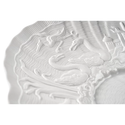 MEISSEN Swan gourmet bisque (matte) plate deep
