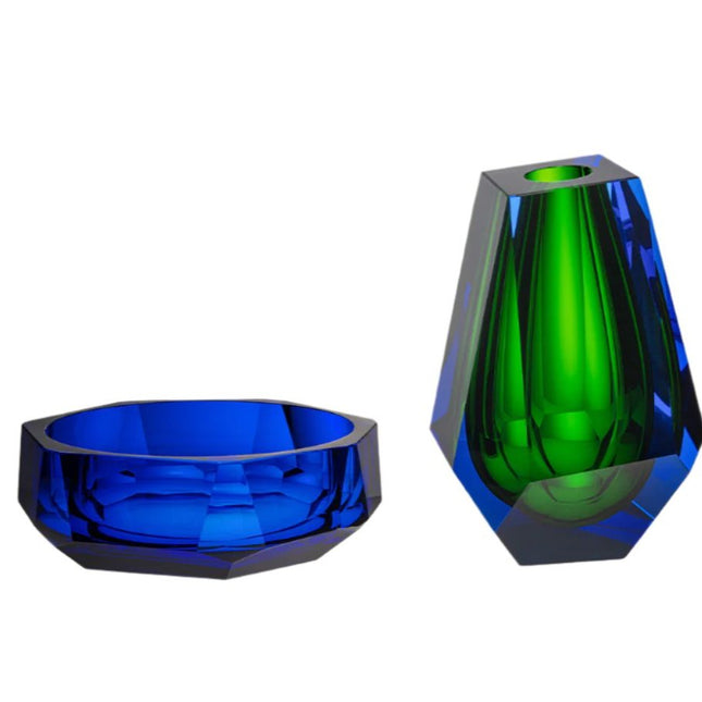 MOSER Pear bowl 27 cm - beryl blue