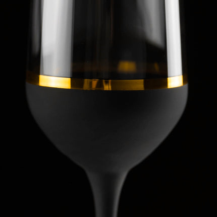Delight Black hand-painted crystal champagne glass 200 ml