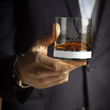 Delight White hand-painted crystal whisky glass 280 ml